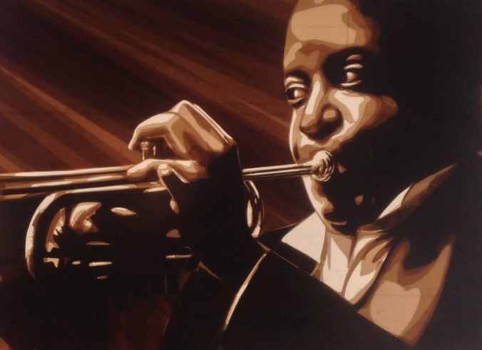 Louis Armstrong portrait. Tape art by Max Zorn